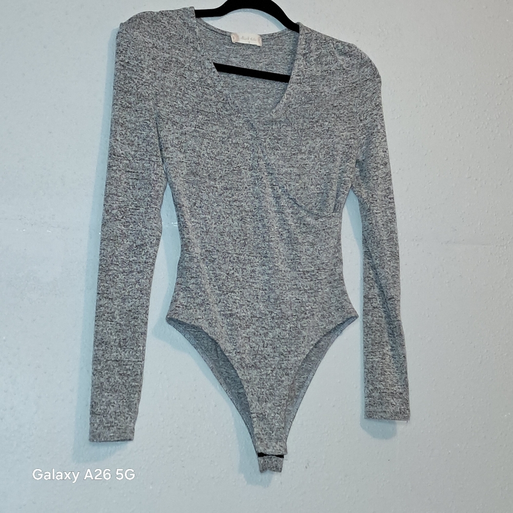 Gray Long Sleeve Bodysuit